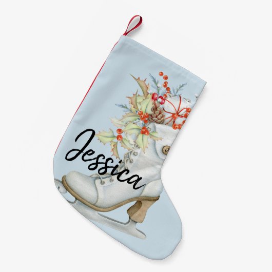 Oude gefaseerde ijskap-Schaats - Aangepaste stopze Kleine Kerstsok (Voorkant (Hangend))