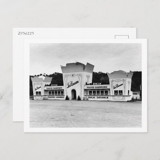 Oude gefaseerde ijskap-standaard, Connecticut Briefkaart (Voorkant / Achterkant)