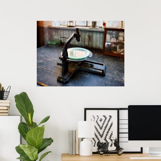 Oude gefaseerde microscoop poster (Thuiskantoor)