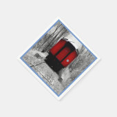 Oude gefaseerde stoomtrein met rode cabine servetten (Hoek)