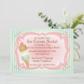 Oude gefashioned Ice Cream Social! Kaart (Staand voorkant)