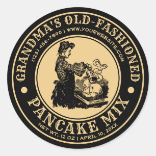 oude, gefashioned pancake Mix Label Sjabloon