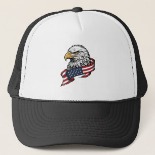 Oude gegraveerde adelaar patriottisch shirt ontwer trucker pet