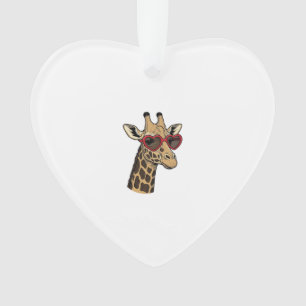Oude Gegraveerde Giraffe Hart Zonnebril Design_1 Ornament