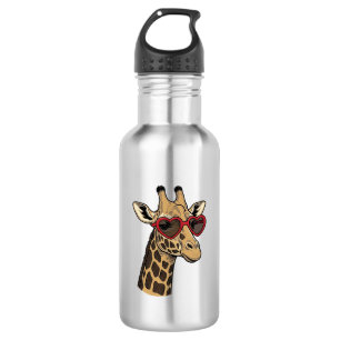 Oude Gegraveerde Giraffe Hart Zonnebril Design_1 Waterfles