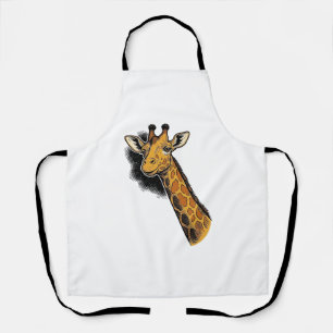 Oude Gegraveerde Mopshals Giraffe Shirt Ontwerp_1 Schort
