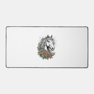 Oude gegraveerde paard bloem vector shirt ontwerp_ bureaumat