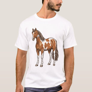 Oude Gegraveerde Pinto Paard Vector Ontwerp_1 T-shirt
