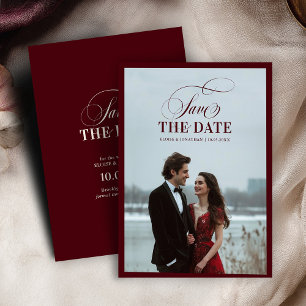 Oude Geld Moderne Formele Burgundy Luxe Trouw Sa Save The Date