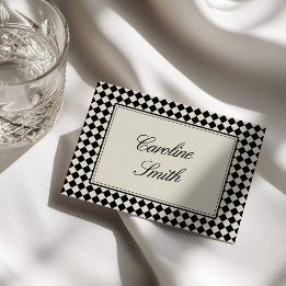 Oude Geld Retro Diamant Geruite Bruiloft Kaart