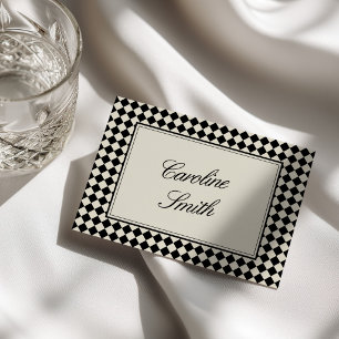 Oude Geld Retro Diamant Geruite Bruiloft Kaart