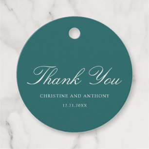 Oude Geld Teal Klassieke Trouw Bedankjes Labels