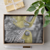 Oude gele auto tissuepapier (Geschenk)