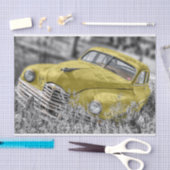 Oude gele auto tissuepapier (Craft)