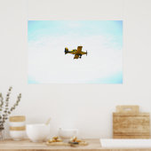 Oude Gele Propeller Vliegtuig Propeller Vliegtuig Poster (Keuken)