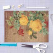Oude Gele Rozen Tissuepapier (Craft)