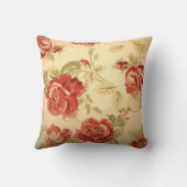 Oude gele rustieke rode roos aangepaste trouwfoto kussen (Achterkant)