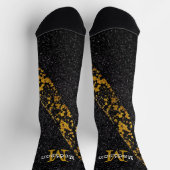 Oude gele verflijn grijs asfalt Monogram Sokken (Top)