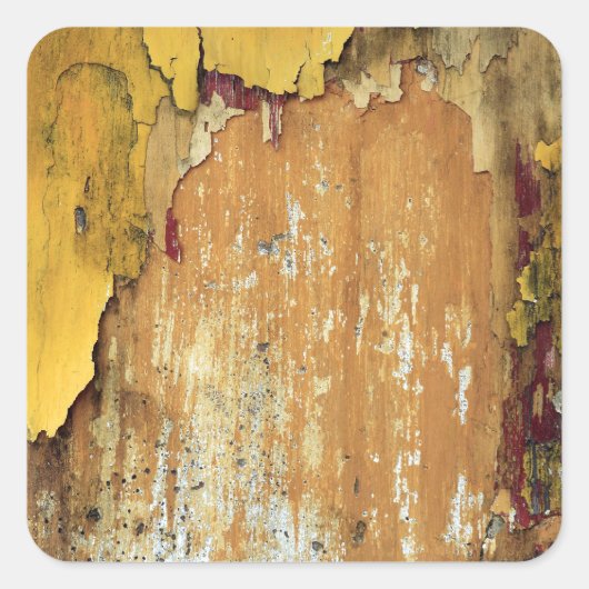 Oude gele wandschil vierkante sticker (Voorkant)