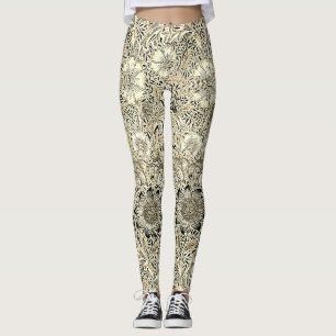 Oude gele zwarte William Morris Corncockle Leggings