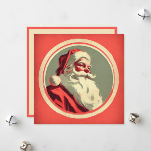 Oude Gelukkige Kerstman Feestdagenkaart