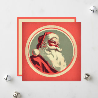 Oude Gelukkige Kerstman Feestdagenkaart