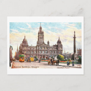 Oude Gemeentegebouwen in Glasgow, Schotland Briefkaart
