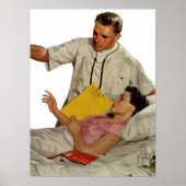 Oude geneeskunde, dokter met vrouwelijke patiënte poster (Voorkant)