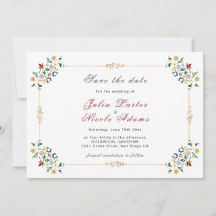 Oude geometrie ingewikkelde klassieke motief bruil save the date