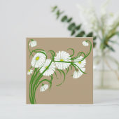 Oude Gerber Madeliefjes Lente Uitnodiging (Staand voorkant)