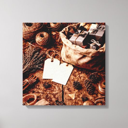 Oude Geschenkzak Canvas Afdruk (Voorkant)