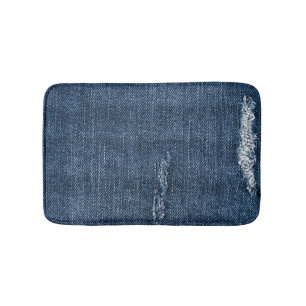 Oude gescheurde denim: jeans textuur. badmat