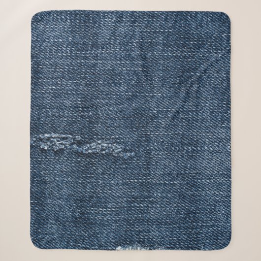 Oude gescheurde denim: jeans textuur. sherpa deken (Voorkant)