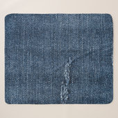 Oude gescheurde denim: jeans textuur. sherpa deken (Voorkant (horizontaal))