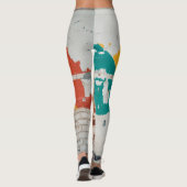 Oude geschilderde muur met graffiti leggings (Achterkant)