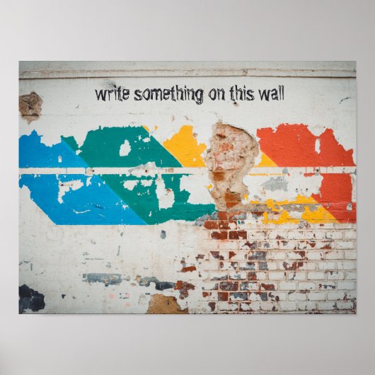 Oude geschilderde muur met graffiti poster (Voorkant)