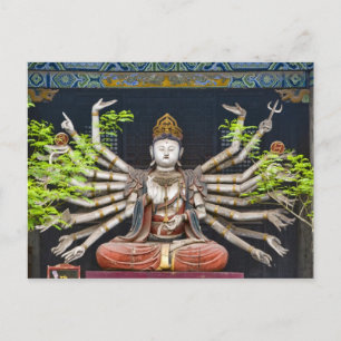 Oude geschilderde sculpturen in Shuanglin Briefkaart