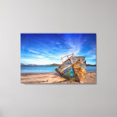 Oude gestrande scheepspuntReyes, CA Canvas Afdruk (Voorkant)
