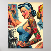 Oude Getatoeëerde Pin-up Poster (Voorkant)