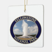 Oude getrouwe Geyser in Yellowstone National Park Keramisch Ornament (Links)