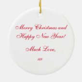 Oude gevierde Skating Santa Claus gepersonaliseerd Keramisch Ornament (Achterkant)