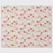 Oude gevierde vakantieSnoepjes Cadeaupapier (Vlak)