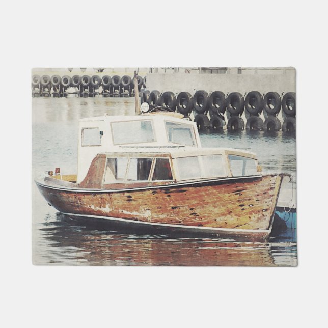 Oude Gevist boot Nautical Deurmat (Voorkant)