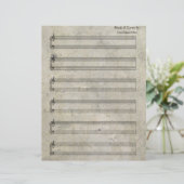 Oude Gevlekte Bladmuziek Piano 6 Stave (Staand voorkant)