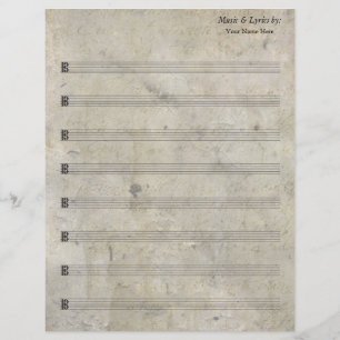 Oude Gevlekte Blank Bladmuziek 8 Stave Alto