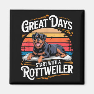 Oude geweldige dagen beginnen met een Rottweiler Magneet