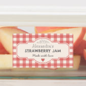 Oude Gingham Met Liefde Gemaakte Pot Labels (Aangebracht)