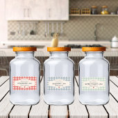Oude Gingham Met Liefde Gemaakte Pot Labels