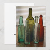 Oude glazen flessen 2 feestdagenkaart (Voorkant / Achterkant)