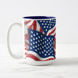 Oude Glorie Alle Amerikaans - USA Flag Patroit Tweekleurige Koffiemok